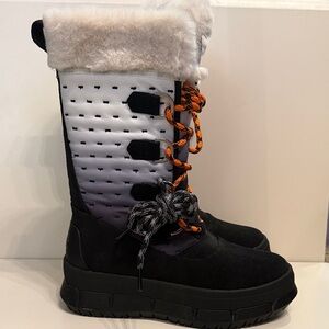 Sperry Black and White Winter Boots